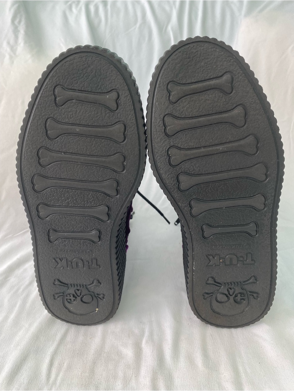 T.U.K. Purple Velvet Playform Boots - Picture 14 of 15